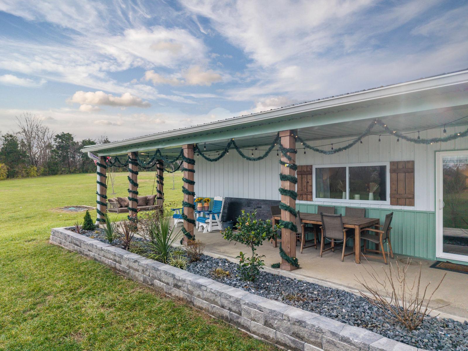 The Country Retreat covered porch